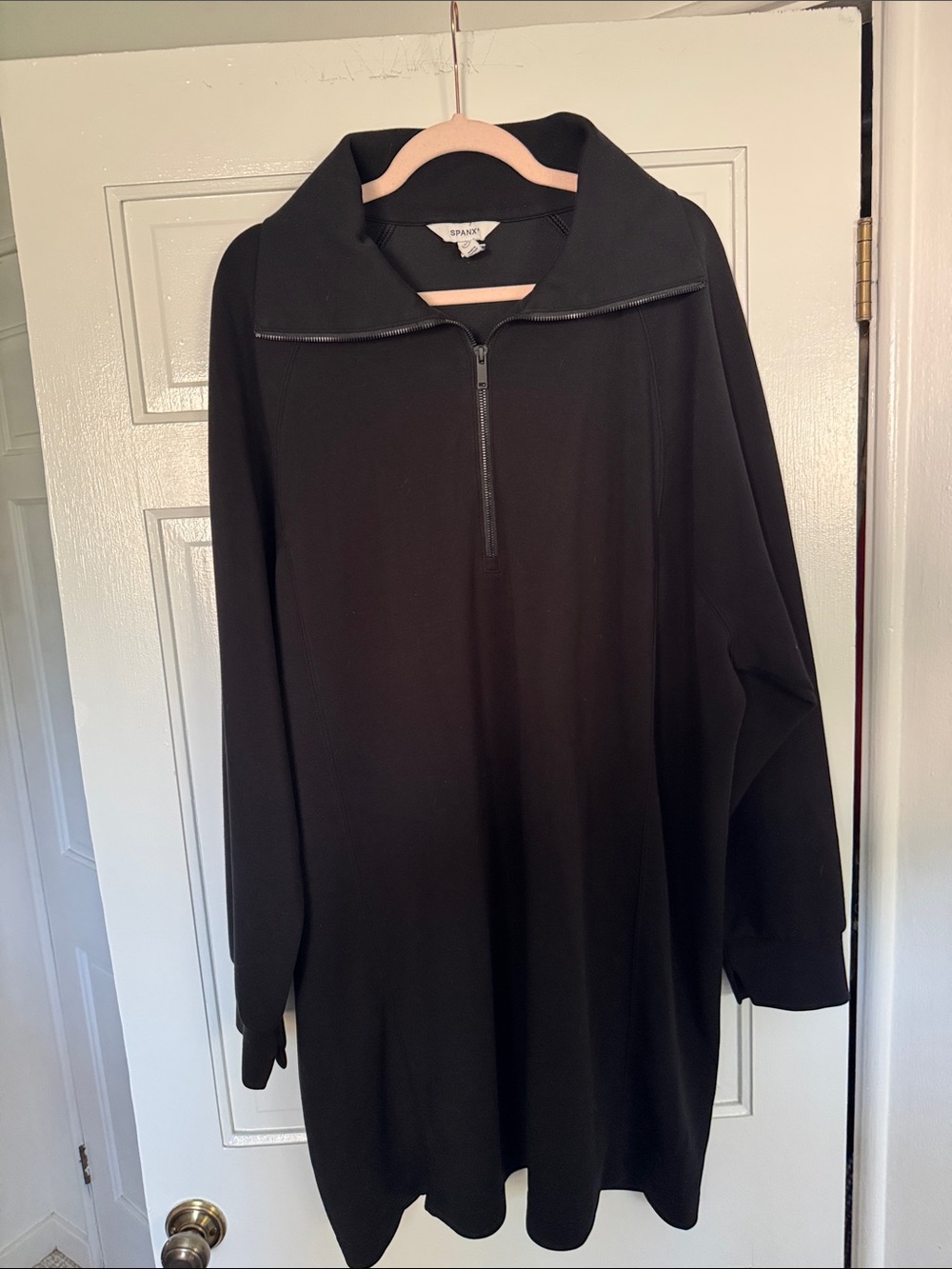 SPANX Black Quarter-Zip Turtleneck Sweater